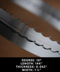 5 Pack 144 Inch Sawmill Blades DoubleHard 10 Degree All Purpose Hook Angle For Portable Sawmills High Alloy Steel