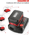 V20 Battery Charger Replacement for Craftsman 20V Max Li Ion Batteries CMCB201 CMCB202 compatible with CMCB204 CMCB209