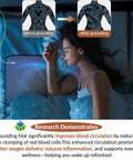 Graphene Grounding Mat For King Bed with woman sleeping, conductive sleep pad for deep sleep, stress relief, indoor earth therapy.