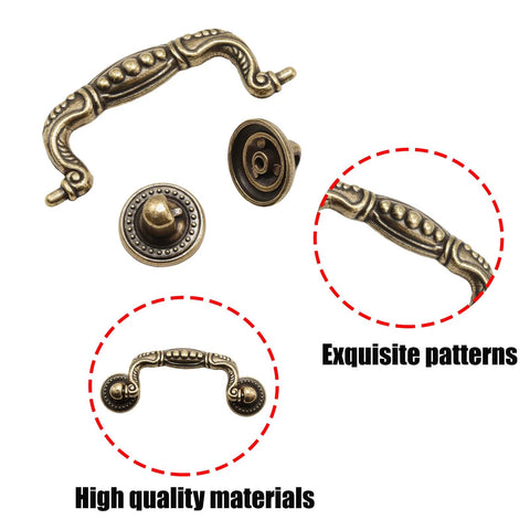 8 Pack 3 Inch Drop Drawer Handles Antique Brass Gold With Mounting Screws For Furniture Cabinets Wardrobes Cupboards And Kitchen Doors