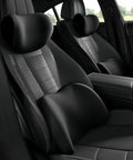 Car interior featuring Upgrade Your Ride With This Chic Headrest And Lumbar Support Pillow Set Perfect For Mini Cooper SE Convertible John Cooper Works Electric Plus Trucks SUVs Ensuring Ultimate Comfort On Long Drives Without Breaking The Ban.