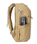 Side view of Metro B30L 30L Camera Backpack With Convertible Daypack In Beige showing pockets and straps, travel ready for creators