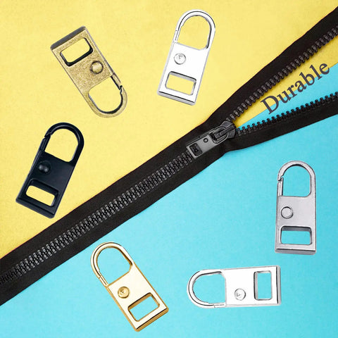 Zipper Pull Replacement Kit Set For Luggage, Clothes, Jackets, Backpacks And Boots 10 Detachable Metal Pull Tabs in various colors