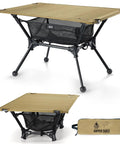 Dipper Camping Table Lightweight Portable Folding Table With Mesh Storage Net Adjustable High Low Heights Ideal For Camping Hiking