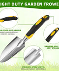 Heavy Duty Aluminum Garden Shovel And Trowel Set With Soft TPR Handle Metal Hand Spade For Digging Lawn Yard Farm Home Tools