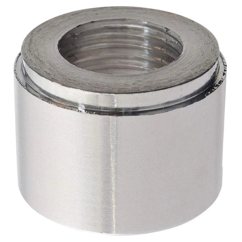Top Tier Billet Aluminum Weld On Bung With Three Eighth Inch Npt Female Threaded Insert For Reservoir Catch Can Builds close-up image showing threaded interior.