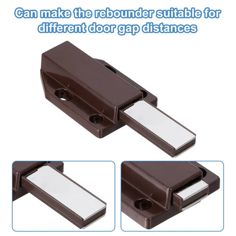 Six Pack Magnetic Push Latches For Cabinet Doors Push To Open Hidden Door Release Drawer Pull Brown Plastic Hardware