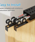 Heavy Duty Bypass Sliding Door Hardware Kit With Soft Close Mechanism For Two Doors, 72 Inch Aluminum Track, easy to install