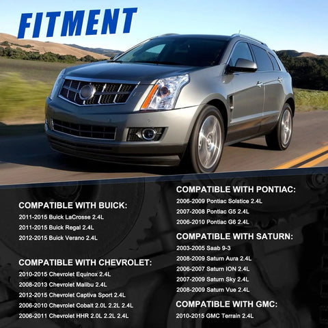 SUV on road with fitment details for Drop In Ready Timing Chain Kit With Guide Tensioner Crankshaft Phaser And Sprocket For GM Engines.