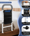 Heavy Duty Bed Safety Rail For Seniors With 350 Lbs Capacity ASTM F3186-17 Certified Adjustable Bed Assist Rail With Two Sided Storage Pouch Tool Free Install Fits Twin To King Beds And Sofas Ideal Nighttime Fall Prevention