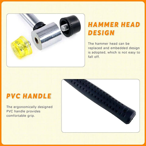 Hammer head and PVC handle from 200 Piece Thickened Grommet Eyelets Kit 5/16 Inch With 4 Piece Installing Tool And Washers