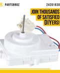 Condenser Fan Motor 242018303 for Frigidaire and Electrolux Refrigerators with wiring harness and mounting base