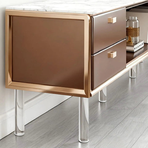 Adjustable Acrylic Furniture Legs Set for cabinets with gold accents, showcasing waterproof and heavy-duty load bearing replacement legs.