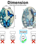Elongated Toilet Seat Replacement for Bathroom with butterfly design, dimensions of 19-11/10" x 14-3/10", made of durable resin.