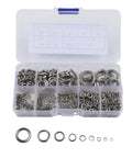 Open Spring Washer Set In 304 Stainless Steel For M2 Size Hardware, 480 Pieces For Machinery And Electronics, Anti Loosening Design, Rust Resistant Fasteners For Durable, Secure Assemblies And Easy Maintenance, assorted washers in organizer
