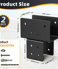 Stainless Steel Post To Beam Connector Bracket Set For Wood Posts 4x4 Actual 3.5 By 3.5 Inches 2 Pack with accessories