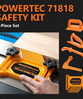 Tandem Featherboard And Push Sticks Set For Table Saws Routers featuring featherboard, push blocks, and sticks in use.