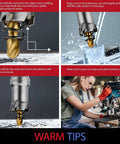 HIDOTOL 20pc TCT carbide hole saw kit with titanium pilot and L-wrench; 1/2"–2-1/8" bits, aluminum case