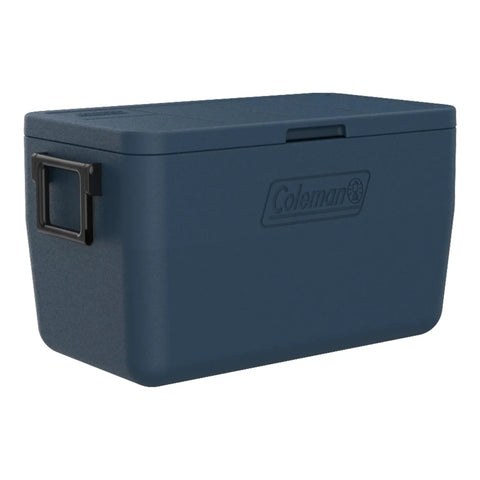 48 Quart Portable Cooler With Ice Retention Up To 60 Hours And TempLock Foam, Leak Resistant Build, Sapphire color side view