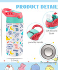 5 Pack Kids Sublimation Tumbler With Lid And Straw 12 Oz Stainless Steel Insulated Cups For DIY, image shows colorful tumbler details.