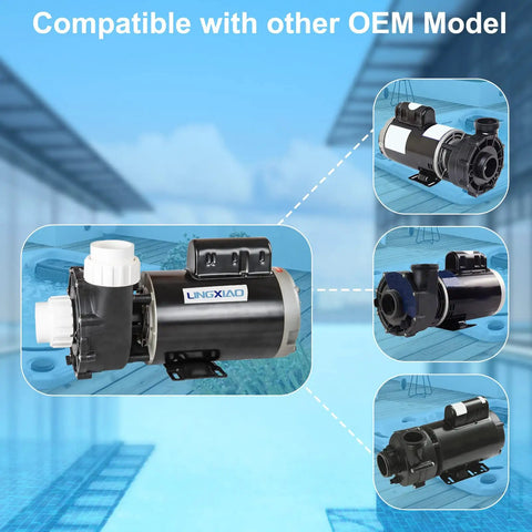 Heavy Duty Spa Pump Motor Replacement For Hot Tubs Single Speed 56 Frame 4Hp 220 Volt with multiple compatible models.