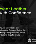 Permanent Black Leather Dye For Shoes And Boots 2.5 Ounce Restores Scuffs And Fading On Leather And Suede For Furniture Car Seats Jackets Upholstery And More