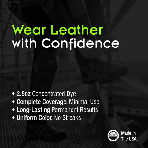 Permanent Black Leather Dye For Shoes And Boots 2.5 Ounce Restores Scuffs And Fading On Leather And Suede For Furniture Car Seats Jackets Upholstery And More