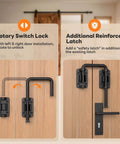 Beefy 2.36 Inch Stainless Steel U-Bolt Sliding Door Lock Set Black 4 Pack installed on wooden door for patio or barn use.