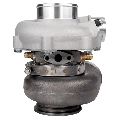 Forward Turbocharger 4849G Dual V Band 0.72 AR Adapter Up To 550 HP, showing ceramic bearings and ported shroud inlet.