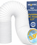 Heavy Duty Portable AC Exhaust Hose That Delivers No Fuss Cooling With 5.9 Inch Diameter Anti Clockwise Thread And Up To 80 Inch Length Universal Fit For LG Delonghi And More Flexible Polypropylene Vent Connector, shown with packaging