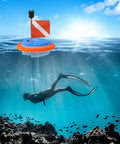 Diver using Three Hour Scuba Ventilator System With Mask Mount For Underwater Breathing And Floating Air Pump Tank