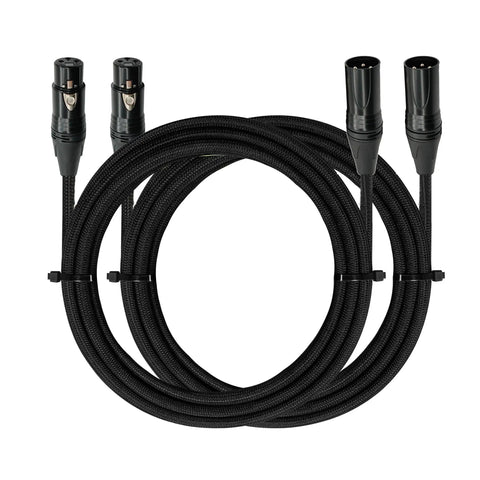 Top Notch XLR To XLR Cable 6 Ft Noise Canceling Shield Kevlar Reinforced Nylon Braided 3 Pin Balanced Microphone Cord