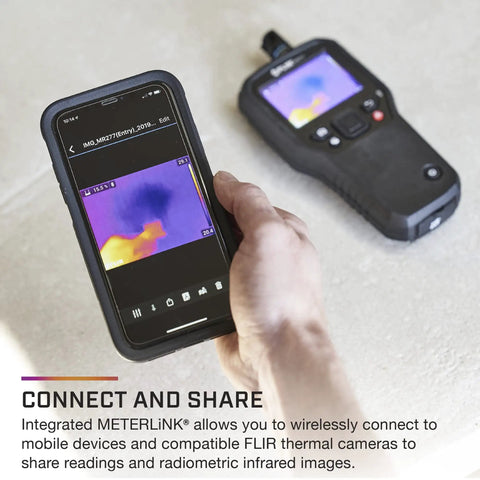 MR277 Moisture Meter With MSX Infrared Camera And Hygrometer For Building Inspection quickly shares thermal image to a mobile phone