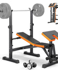 Six In One Weight Bench Set With Leg Press Preacher Curl Rack Adjustable Workout Bench And Squat Rack for Home Gym