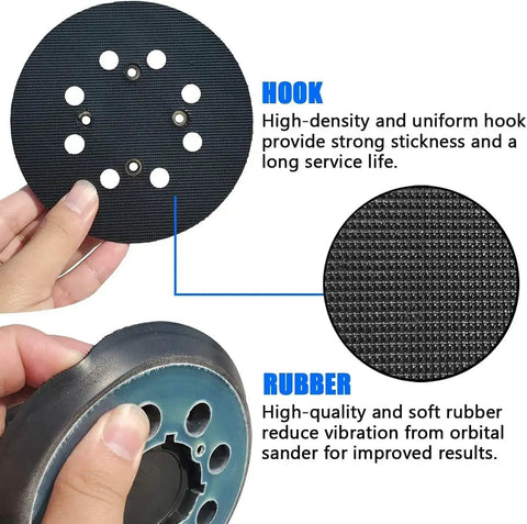 5 Inch Hook And Loop Sanding Pad Replacement Backing Plate For Random Orbit Sander Tough As Nails with hook and rubber components