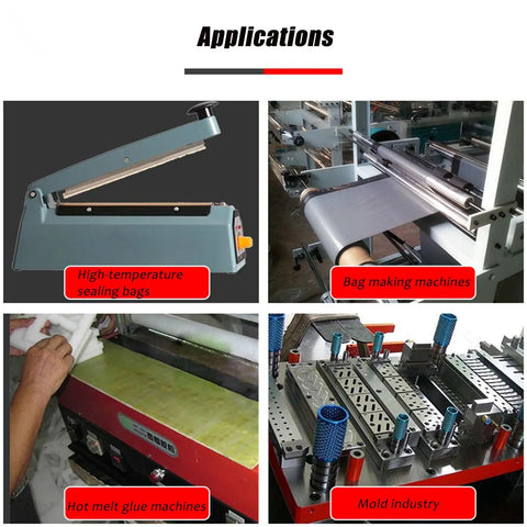 Applications of PTFE Teflon High Temperature Tape For Heat Sealers With Nonstick Adhesive, Heavy Duty Heat Resistant, 33 Ft.