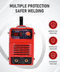 Front view of the Beast Dual Voltage 140A Digital Stick Welder With 110 220V IGBT Inverter Arc Welder showing safety features.