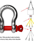 Alloy Steel Bow Shackle With Screw Pin Built For Heavy Duty Lifting And Recovery, Rugged Rigging Anchor, diagram of usage