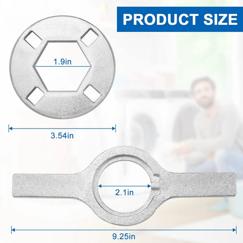 AMI PARTS TB123A washing machine tub nut wrench; two-piece metal set with 1-11/16 in opening for GE/Whirlpool washers