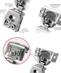 1-1/4 Inch Overlay Soft Closing Face Frame Cabinet Hinges Set, 105 Degree, 6-Way Adjustment, 3 Cam, Concealed Kitchen Door Hinges, Details