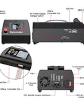 Rear and top view of NBX-5040 CNC Router controller showcasing ports, switches, and TFT screen interface.