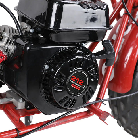 Pull Start Recoil Starter Assembly for Predator 212cc 196cc engine attached to a mini bike frame