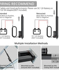 Wiring guide for Heavy Duty 12V Linear Actuator with 330 lbs lift, 1500 N, 10 inch stroke, quiet operation, IP65, multiple installation options