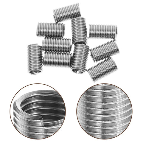 10 Pieces M8 Stainless Steel Thread Repair Sleeve Inserts Kit for reinforcing and protecting threads in automotive applications