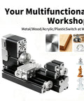 All Metal Mini Lathe Machine 36W 20,000 RPM Precision Lathe With 0.02mm Scale for Wood and Soft Metals Copper Aluminum