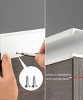 Concealed Cupboard Handles G Type Kitchen Pulls for Cabinets and Wardrobes in White Aluminum Low Profile Finger Edge Design Installation