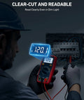 Person using All In One Digital Multimeter For DIYers With Auto Ranging Voltmeter Ohmmeter NCV Safe Tester And Battery Checker indoors.