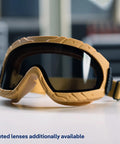 X-pect 4900 Safety Goggles With Dual Layer Lenses For Pro Grade Eye Protection, sand color, side view, anti-fog, anti-UV.