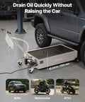 Heavy Duty Electric Oil Drain Pan With 20 Gal Capacity And 110V High Flow Pump, Rolling Waste Oil Tank featuring a 10.04" height