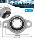 Pillow Block Bearing 1 Inch Bore 25mm Zinc Alloy Steel Mounted Flange Self Aligning Insert Bearings Pack Of 2 dimensions